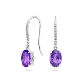Amethyst & Diamond Earrings (9ct) - Dracakis Jewellers